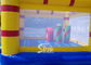 Indoor rainbow balloon kids inflatable aladdin bouncer with pillar N obstacle inside