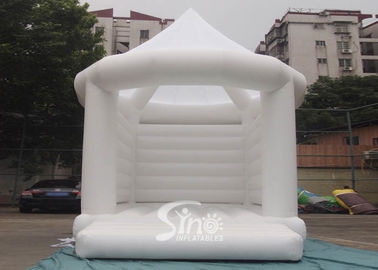 5x4m commercial grade adults white wedding bouncy castle with steeple shape top
