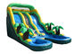 25' high commercial kids tropical palm trees inflatable water slide with pool made of best material for outdoor water fu