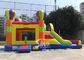 4in1 Rainbow Commercial Kids Inflatable Bounce castle with Slide N basket hoop inside
