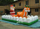 Outside Christmas Inflatables Jingle Bells / Father And Reindeers Running Together