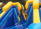 Commercial inflatable bouncy castle with double slide and removable banner
