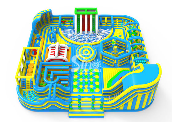 35x35m बच्चों और वयस्कों के मनोरंजन पार्क के लिए सबसे बड़ा इनडोर खेल का मैदान इन्फ्लेटेबल थीम पार्क